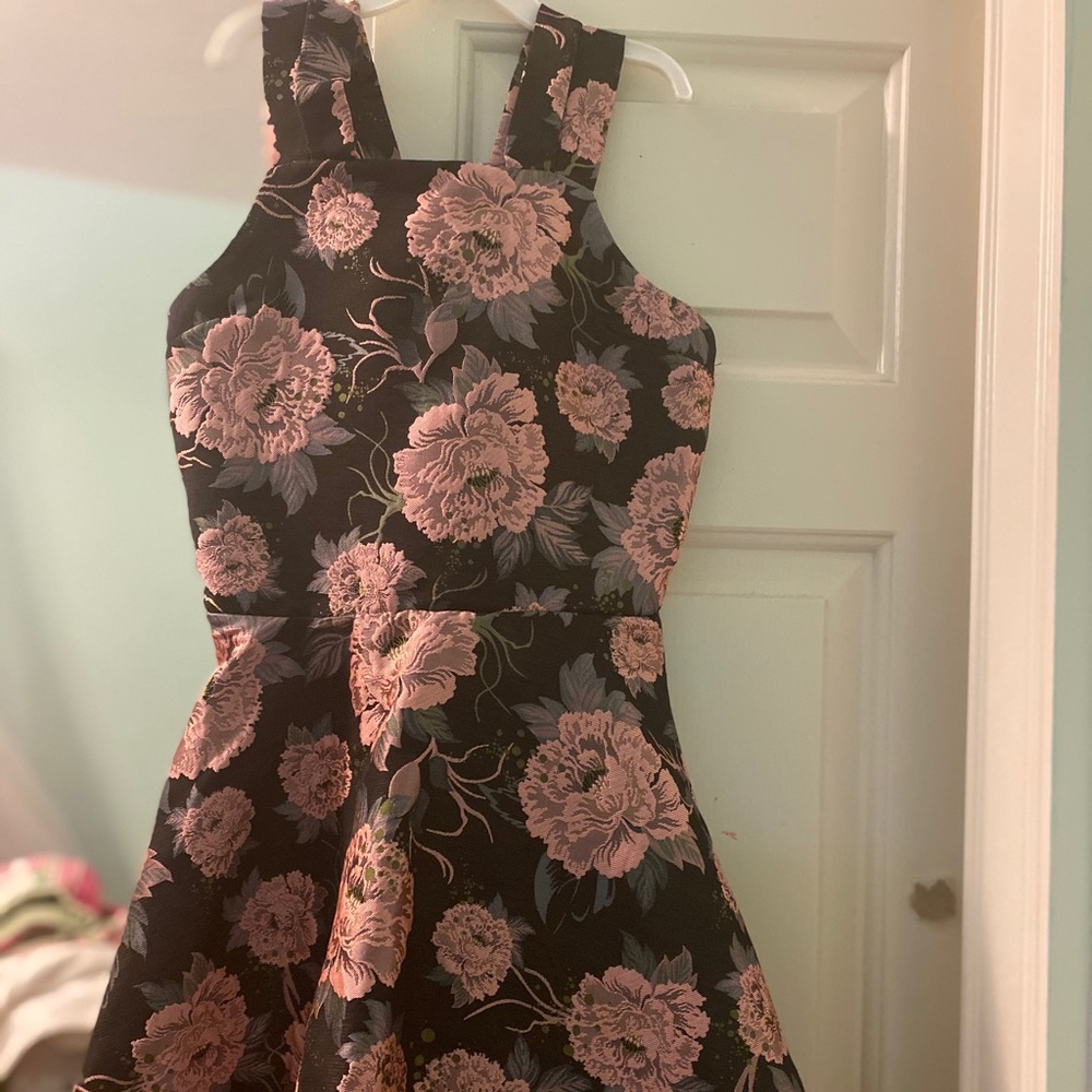 Rose print dress girls